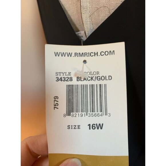 Vintage Y2K NWT Fairycore Slip Dress Black Floral Embroidered Beaded 16W - Picture 5 of 11